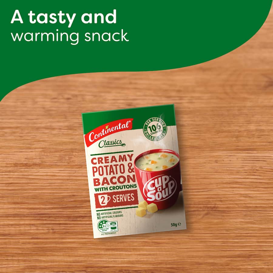 Continental Cup A Soup Instant Soup Potato, Bacon & Croutons 75g 2pack