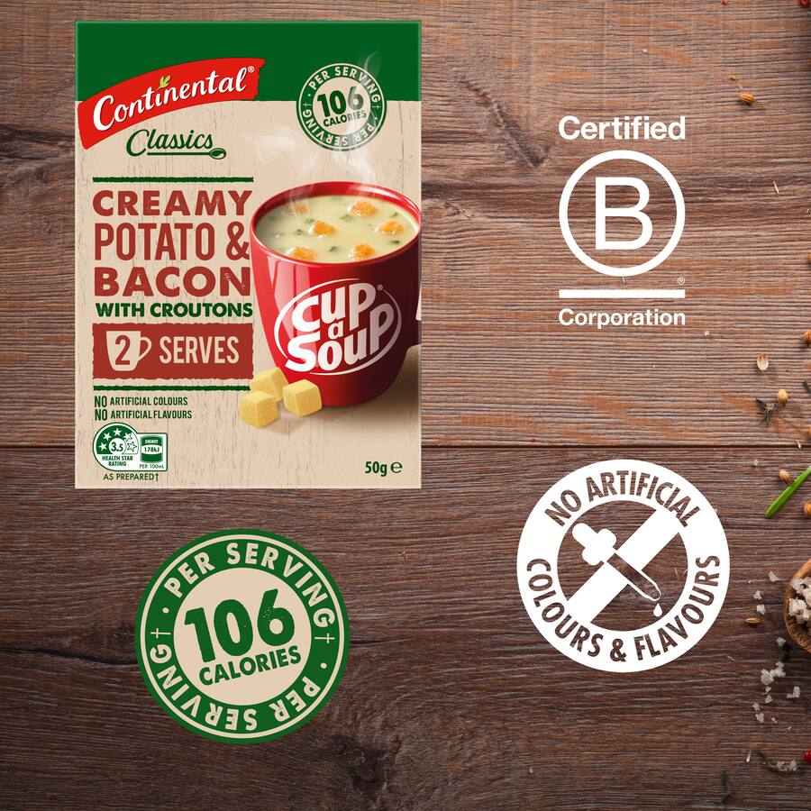 Continental Cup A Soup Instant Soup Potato, Bacon & Croutons 75g 2pack