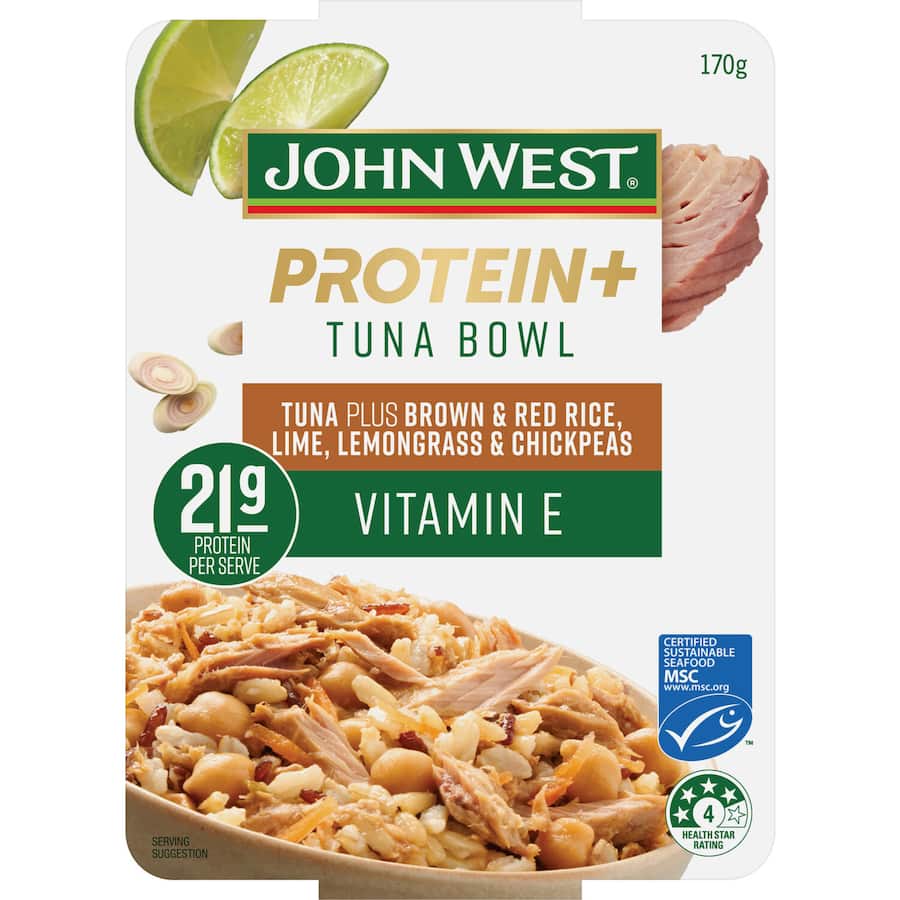 John West Protein+ Tuna Chickpeas Lemongrass & Lime Tray 170g