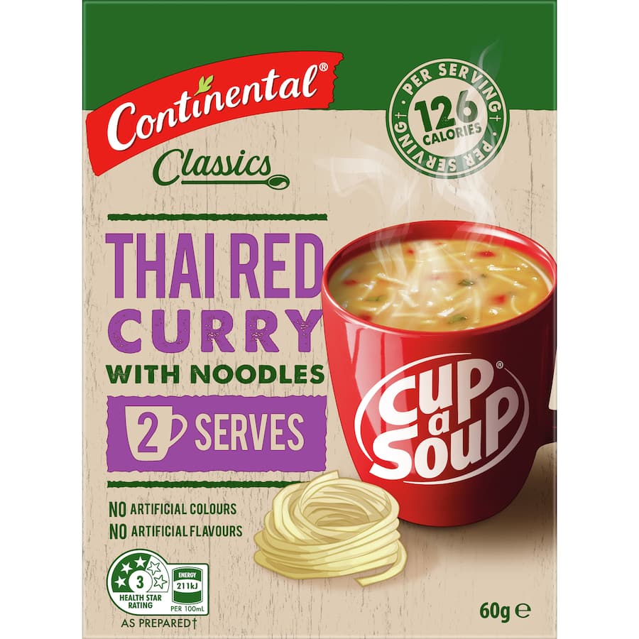 Continental Cup A Soup Instant Soup Asian Thai Red Curry 60g 2pack