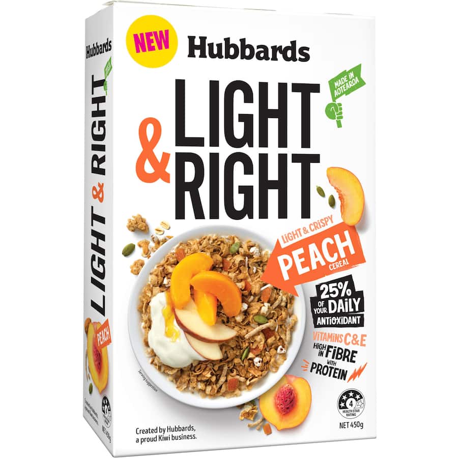 Hubbards Light & Right Cereal Peach & Seeds 450g