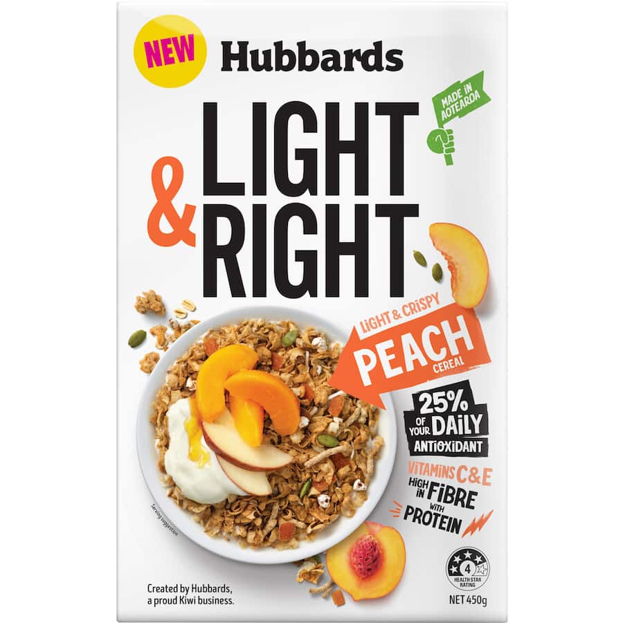 Hubbards Light & Right Cereal Peach & Seeds 450g