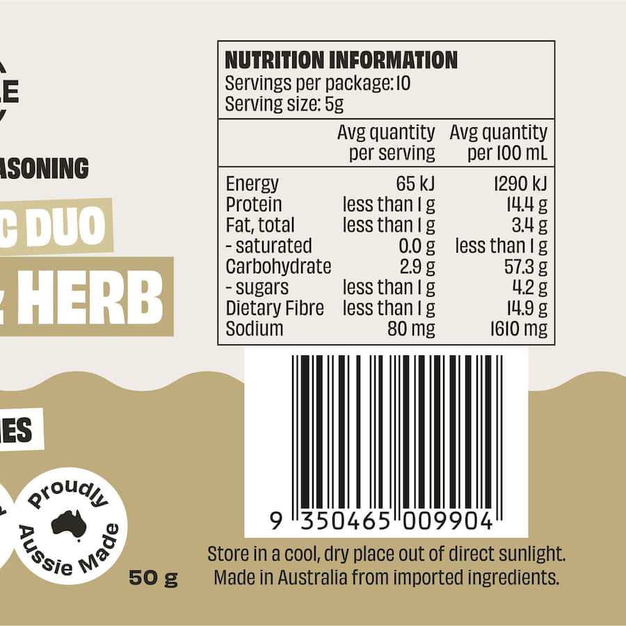 Mingle The Iconic Duo Garlic & Herb Mix Natural Seasoning Shaker 50g