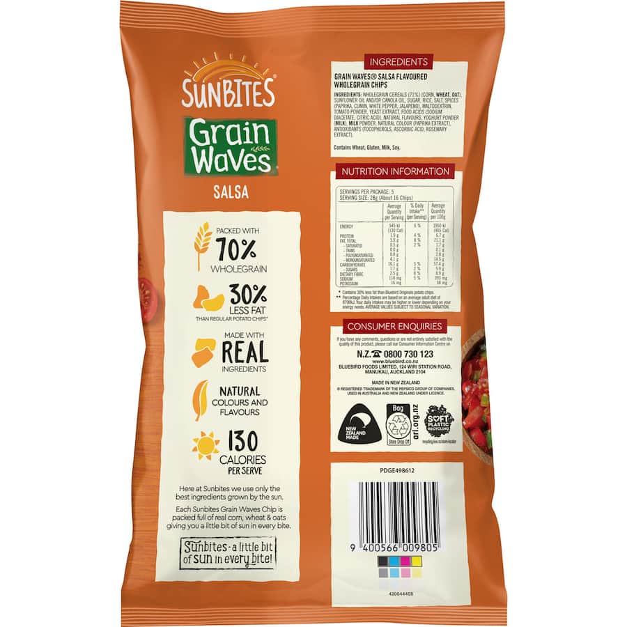 Sunbite Grain Waves Wholegrain Chips Salsa 140g