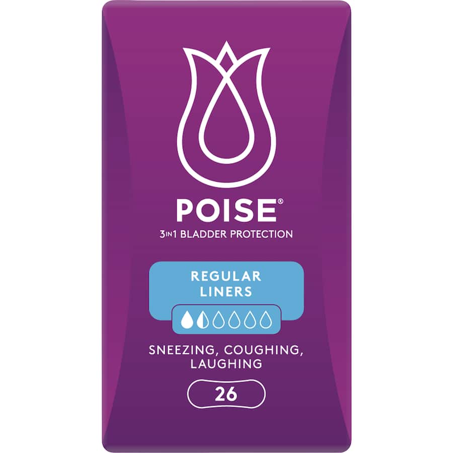 Poise Womens Continence Pads Regular Liners 26pack