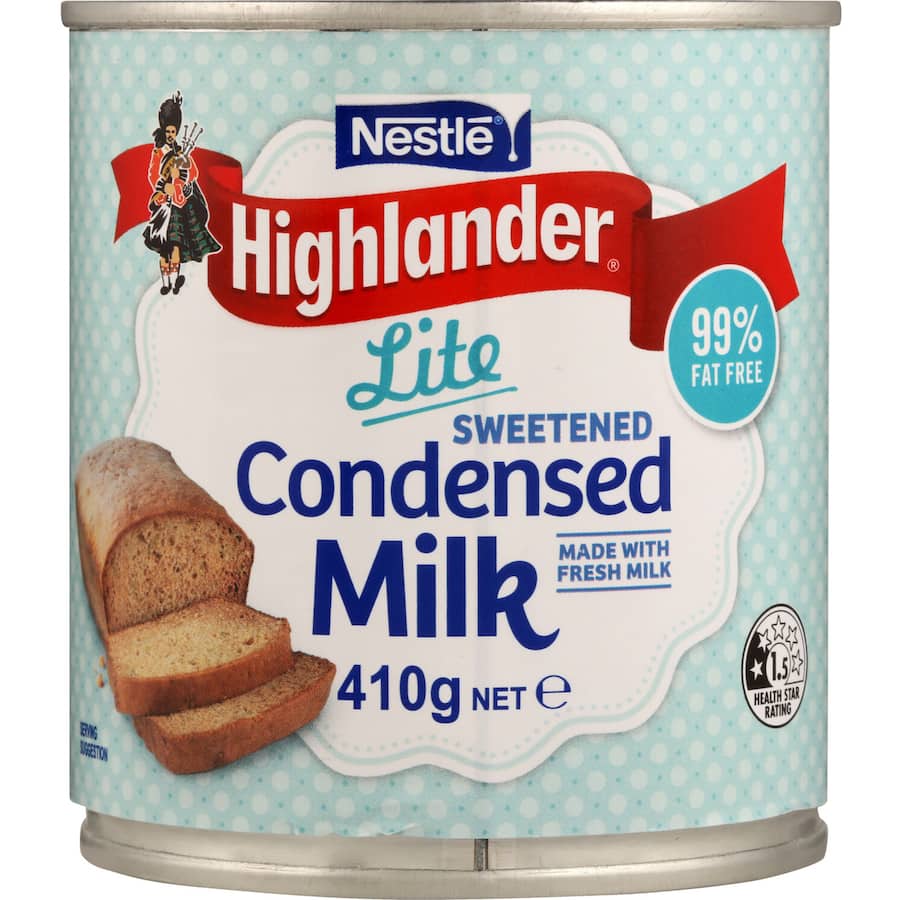 Nestlé Highlander Condensed Milk Sweetened Lite Tear tab can 410g