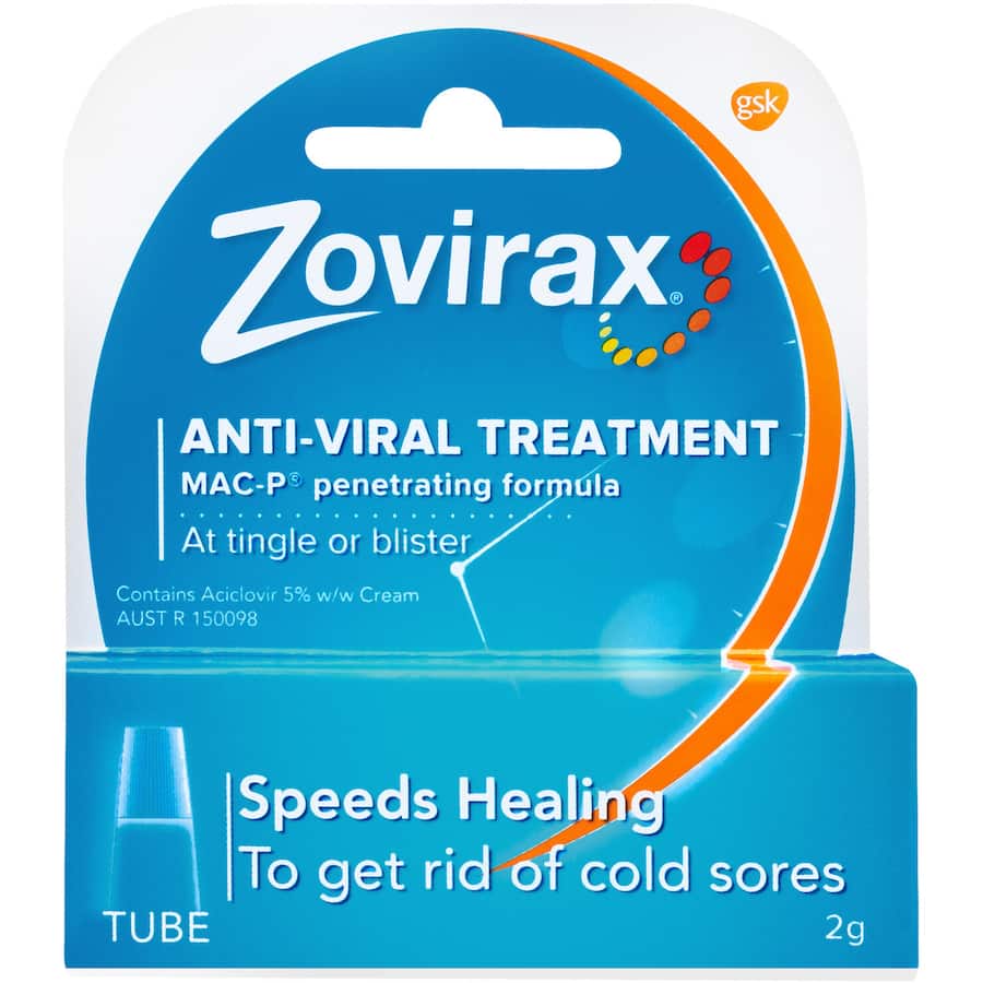 Zovirax Cold Sore Treatment Cream Tube 2g