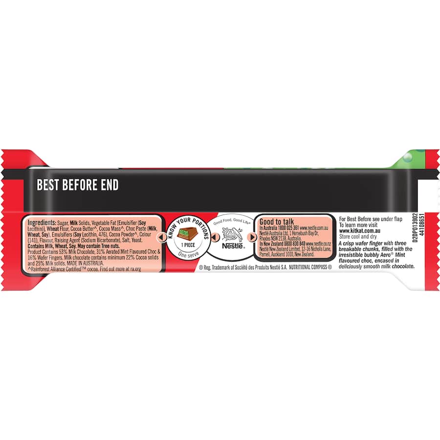 Nestlé Kit Kat Chocolate Bar Chunky Aero Mint 45g