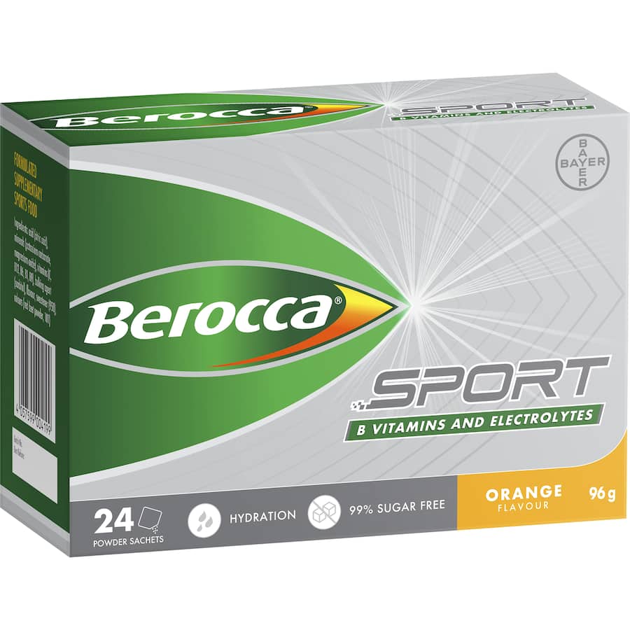 Berocca Sport B Vitamins & Electrolytes Orange Sachets 24pack