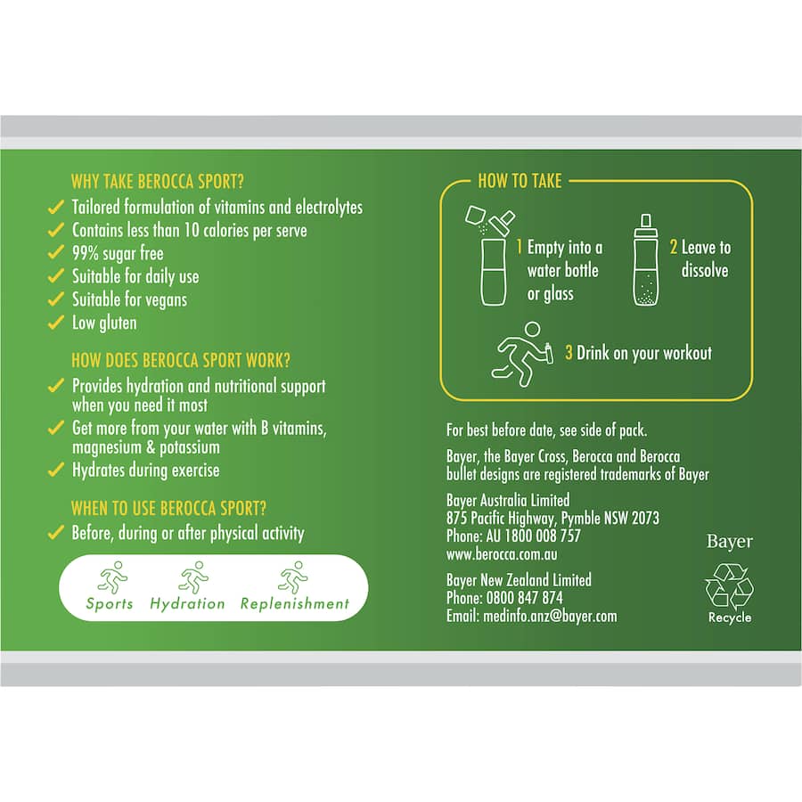 Berocca Sport B Vitamins & Electrolytes Orange Sachets 24pack