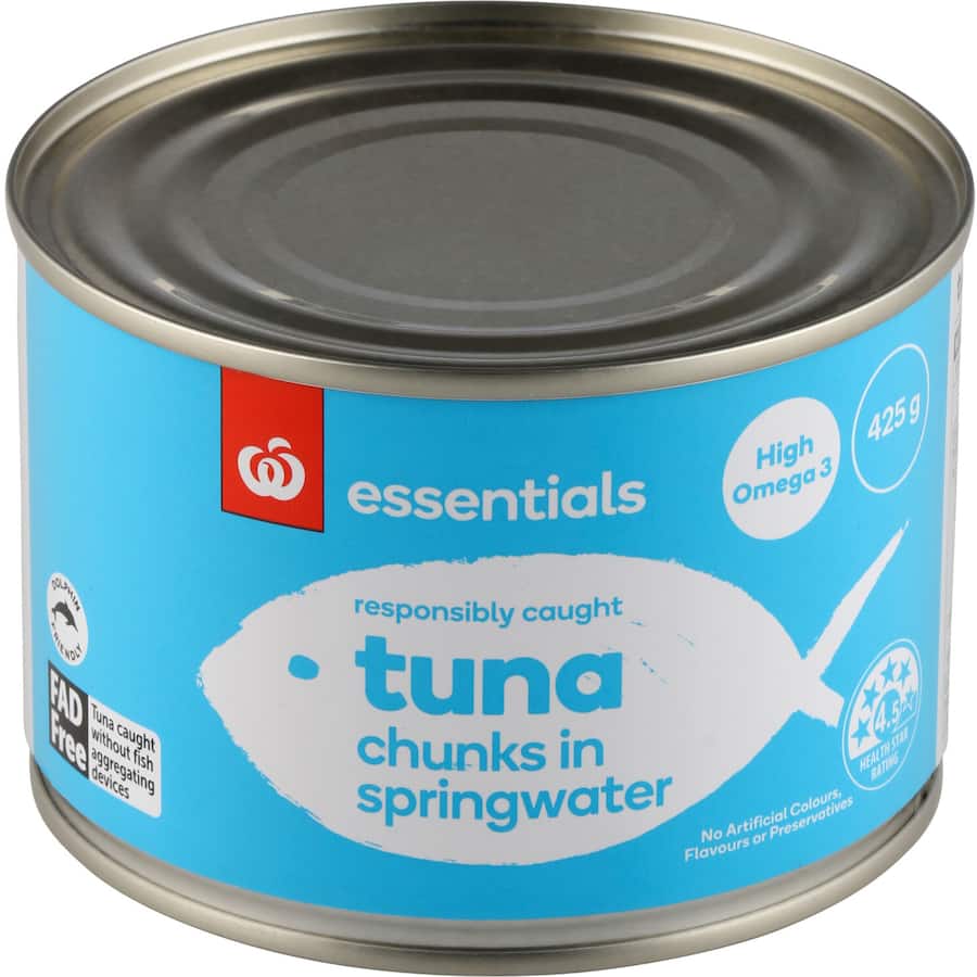 Essentials Tuna Chunks In Springwater Can 425g