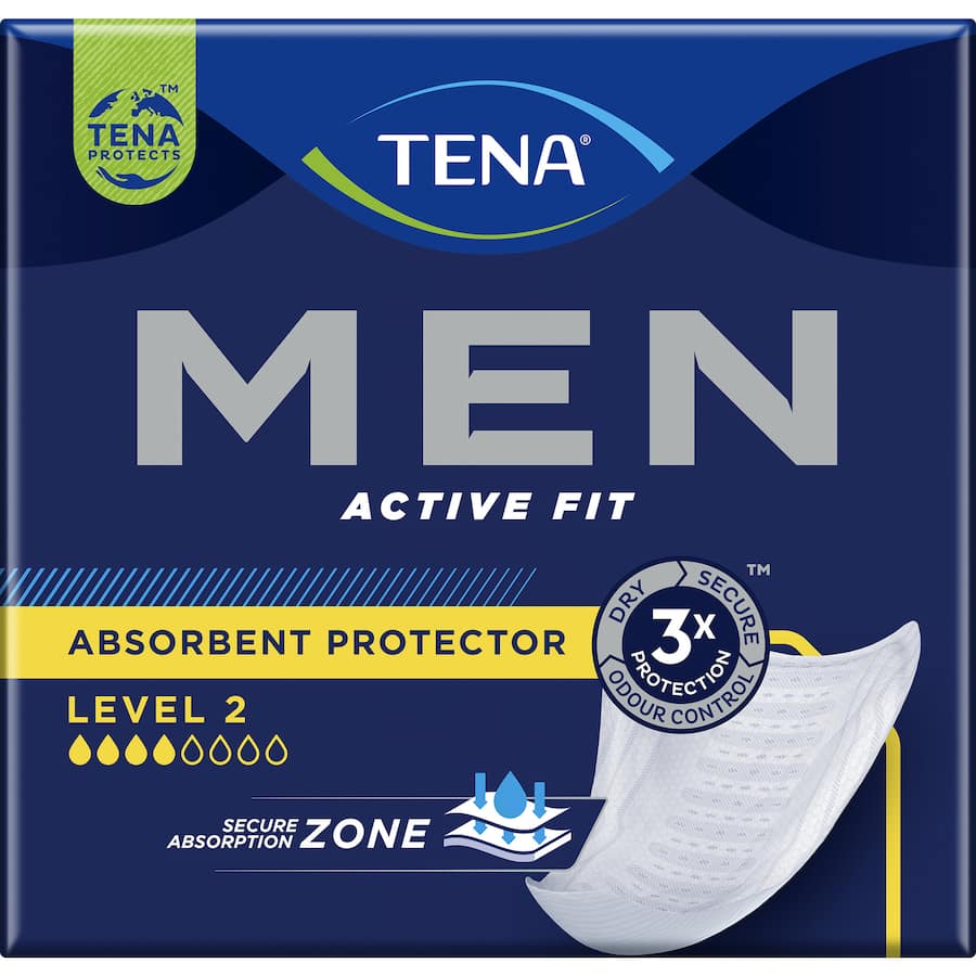 Tena Mens Continence Pads Level 2 Medium Protection 10pack
