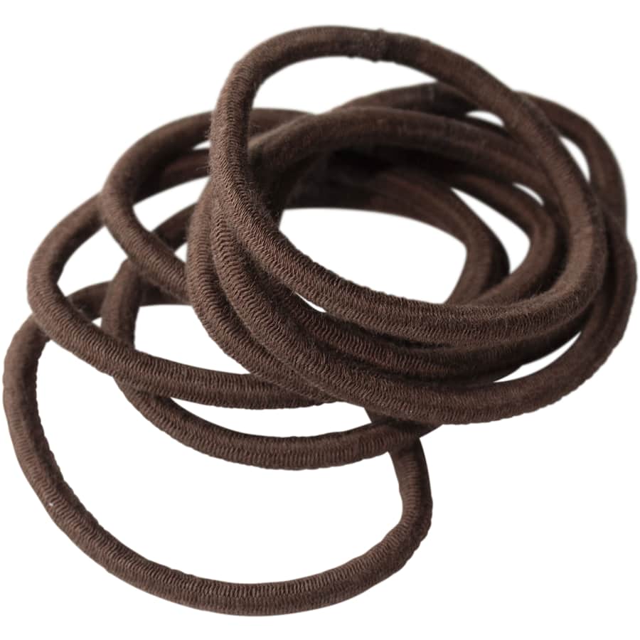 Over & Over Organic Bamboo Hair Ties Elastic Thick Brown 8pack