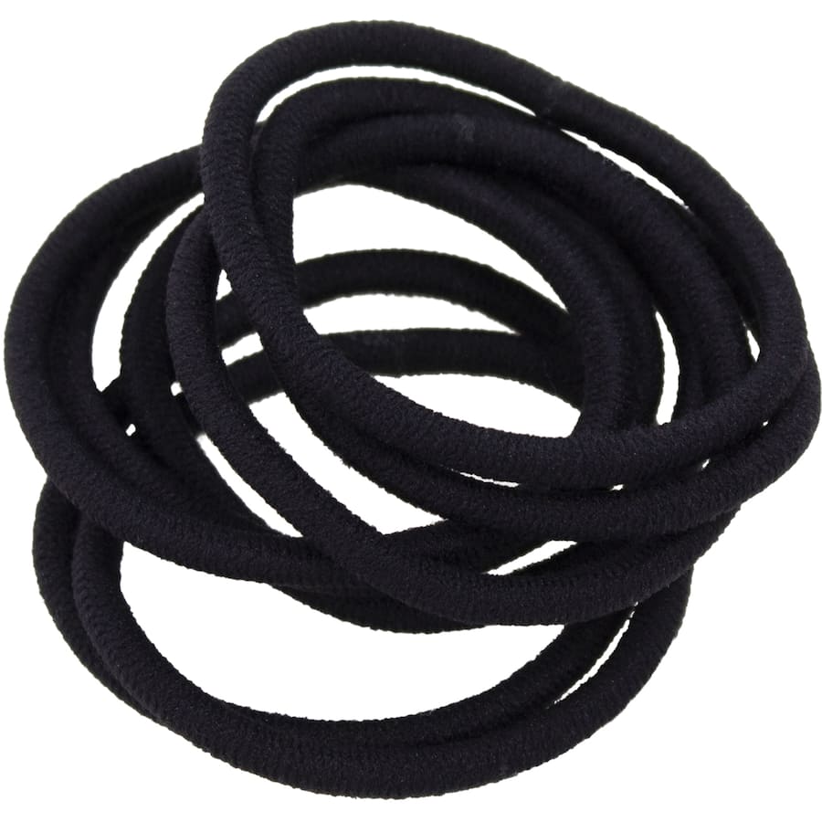 Dash Hair Ties Elastic Large Thick Black 8pack