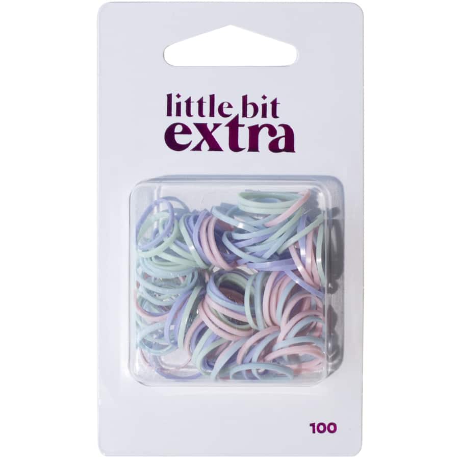 Little Bit Extra Hair Ties Mini Polybands Pastel 100ea