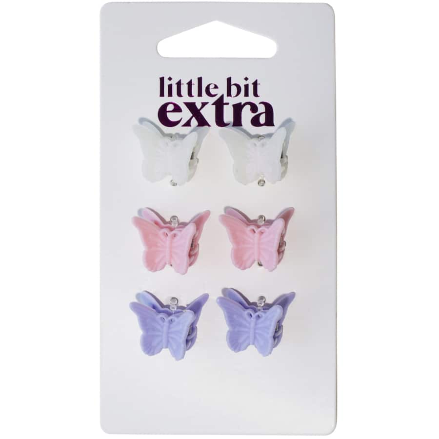 Little Bit Extra Clips Butterfly 6pack