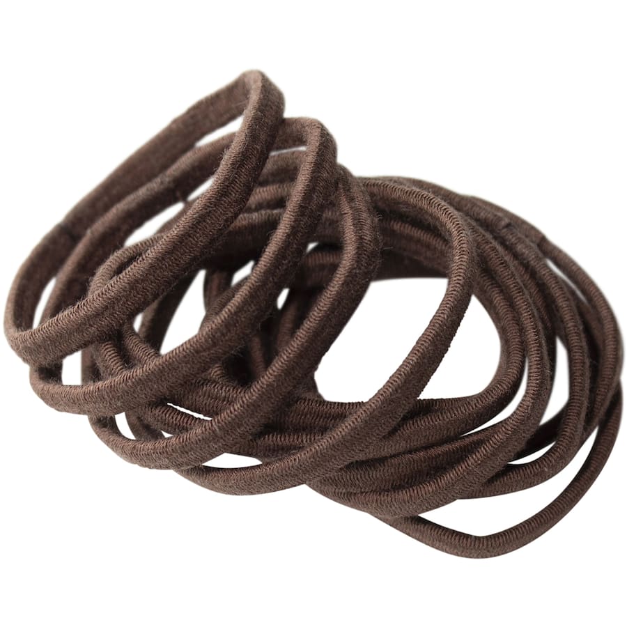 Over & Over Organic Bamboo Hair Ties Elastic Flat Brown 12pack