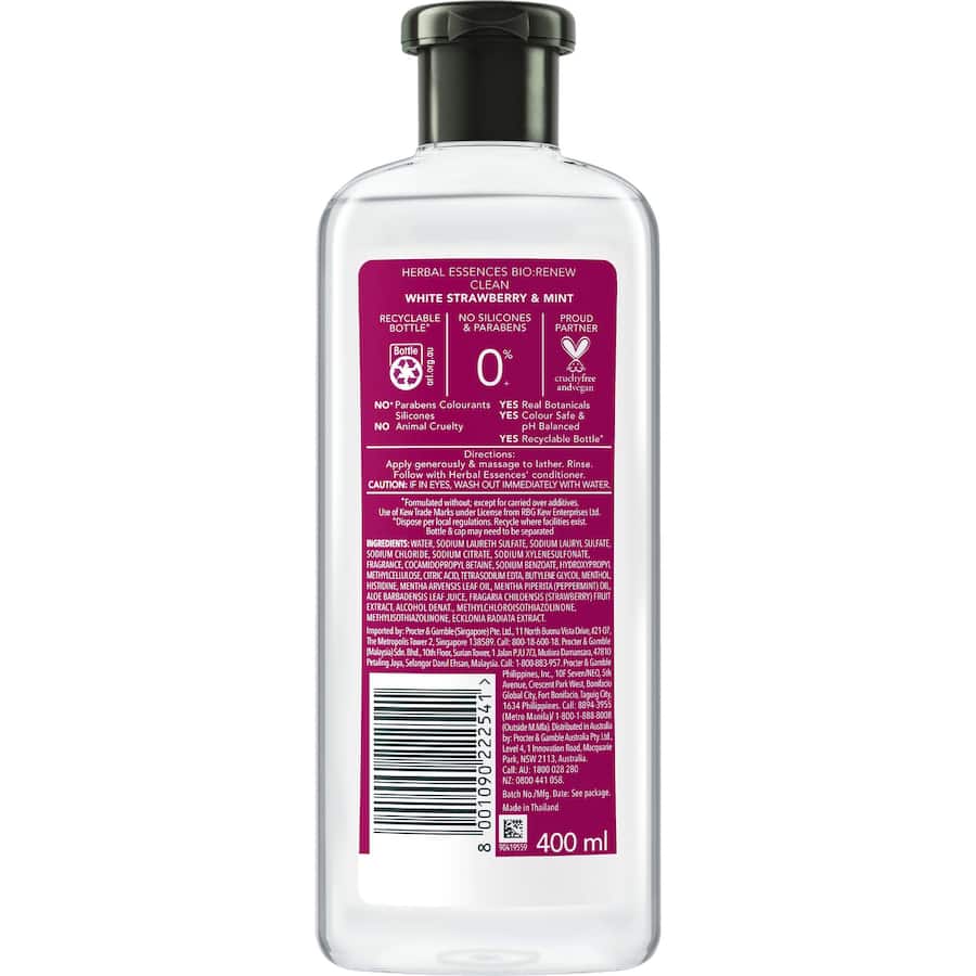 Herbal Essences Bio:renew Cleansing Shampoo White Strawberry & Mint 400mL