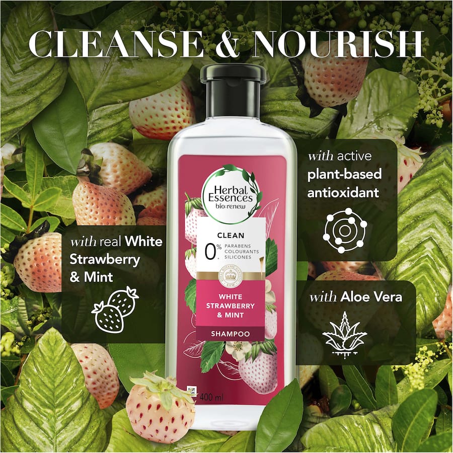 Herbal Essences Bio:renew Cleansing Shampoo White Strawberry & Mint 400mL