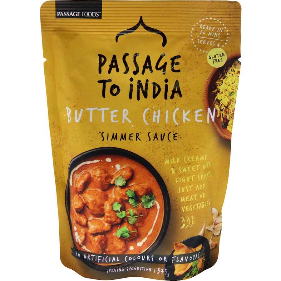 Passage To India Simmer Sauce Butter Chicken Sauce Pouch 375g