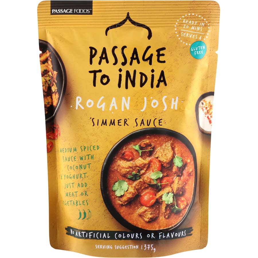 Passage To India Simmer Sauce Rogan Josh Sauce Pouch 375g