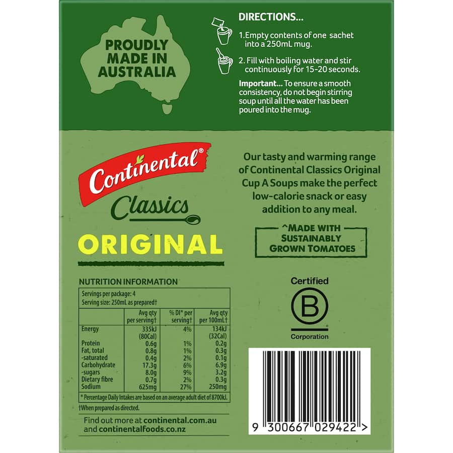 Continental Classics Cup A Soup Original Tomato Pack 80g