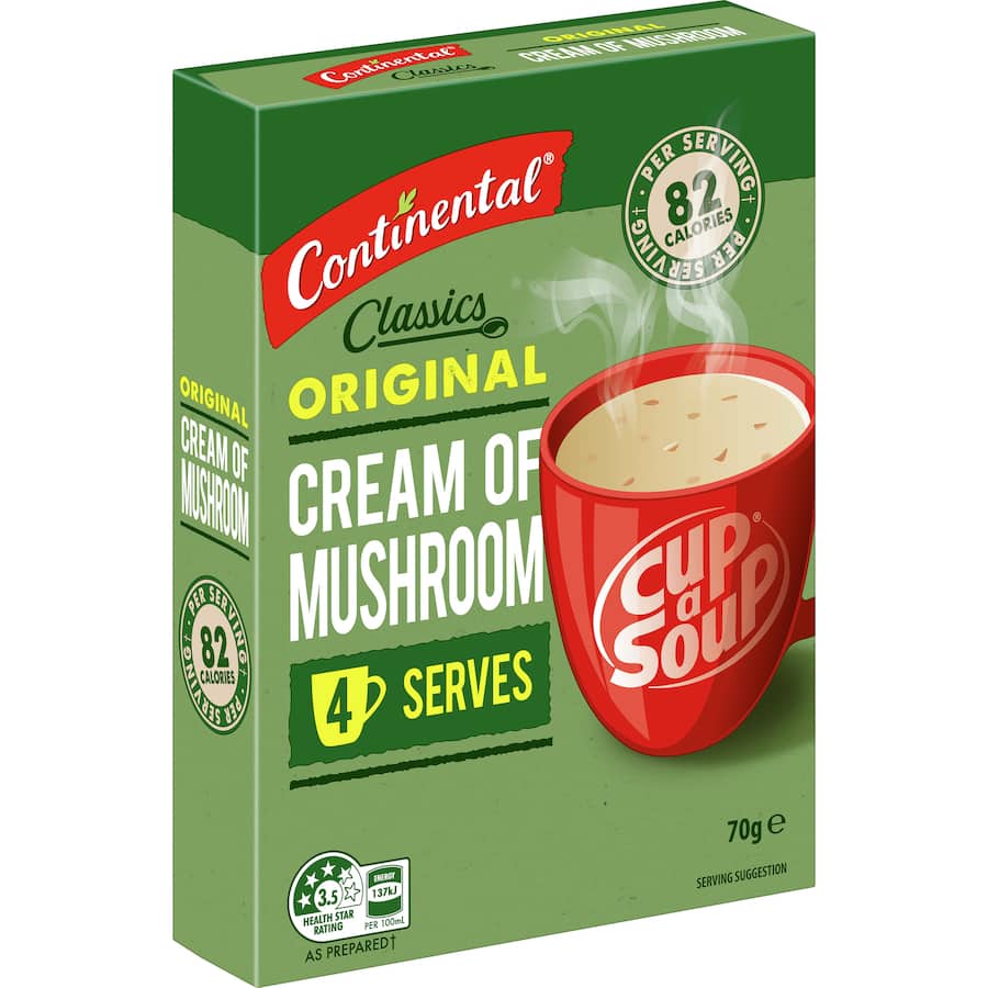 Continental Classics Cup A Soup Original Cream Of Mushroom Soup Pack 70g