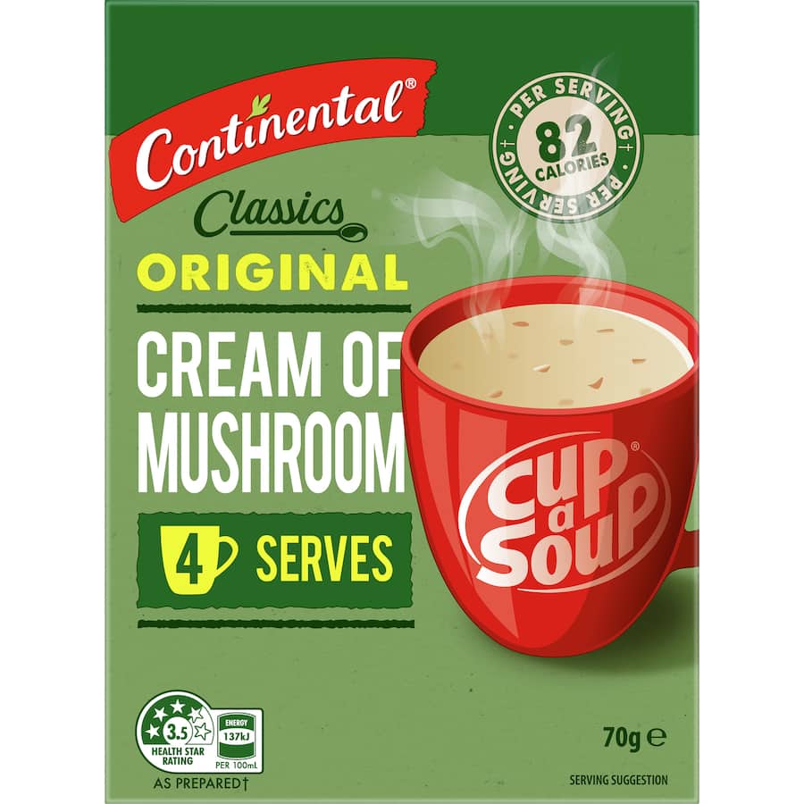 Continental Classics Cup A Soup Original Cream Of Mushroom Soup Pack 70g
