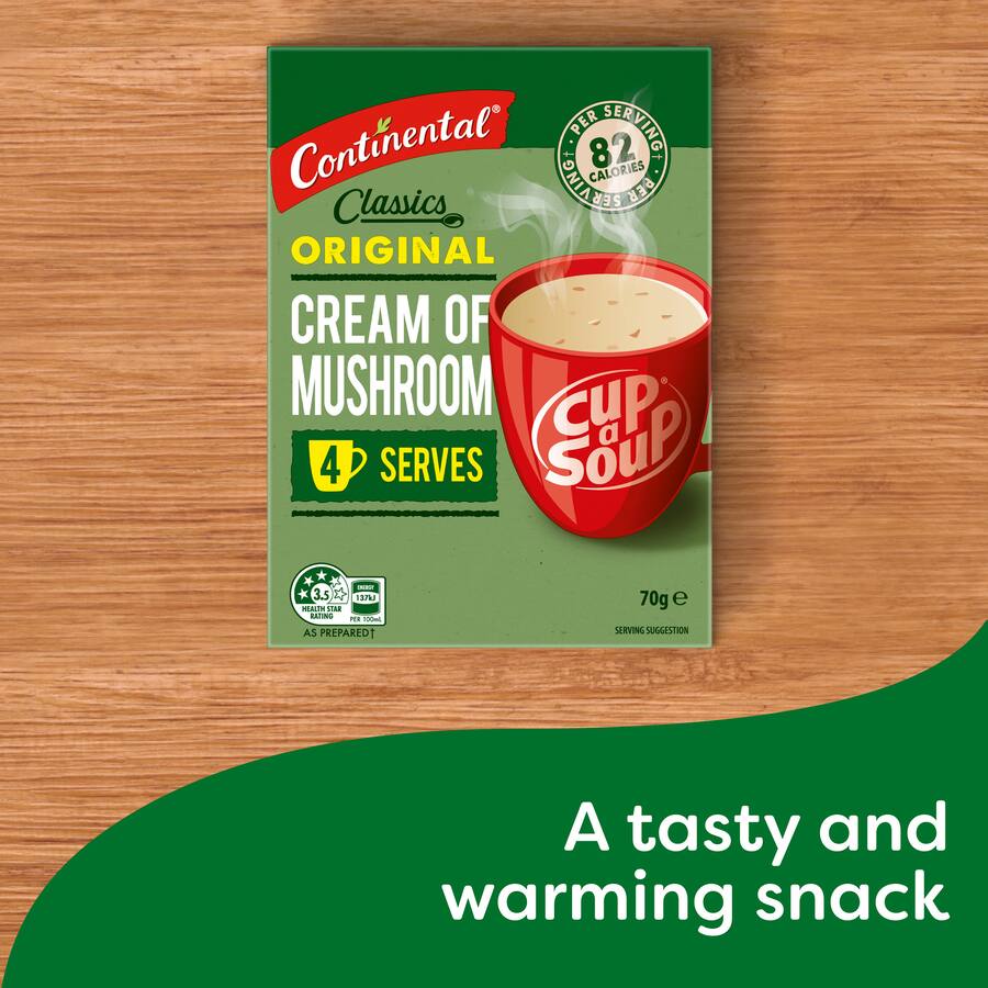 Continental Classics Cup A Soup Original Cream Of Mushroom Soup Pack 70g
