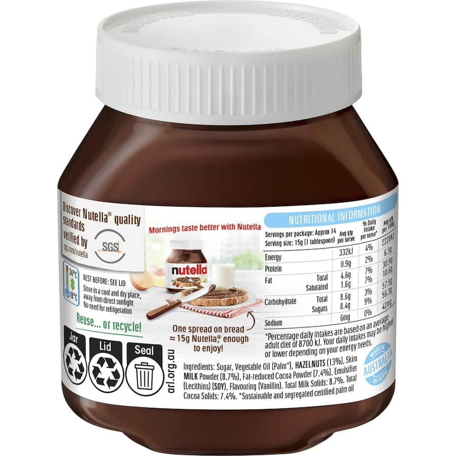 Nutella Hazelnut Spread Jar 220g