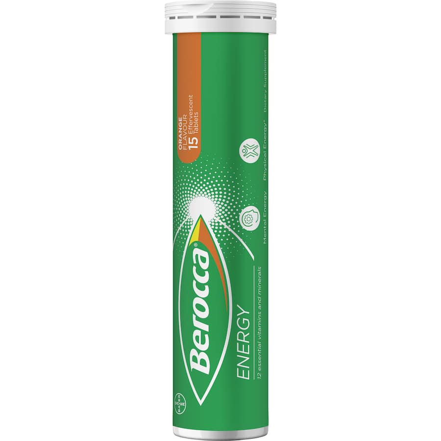 Berocca Energy Effervescent Tablets Vitamin C Orange 30pack