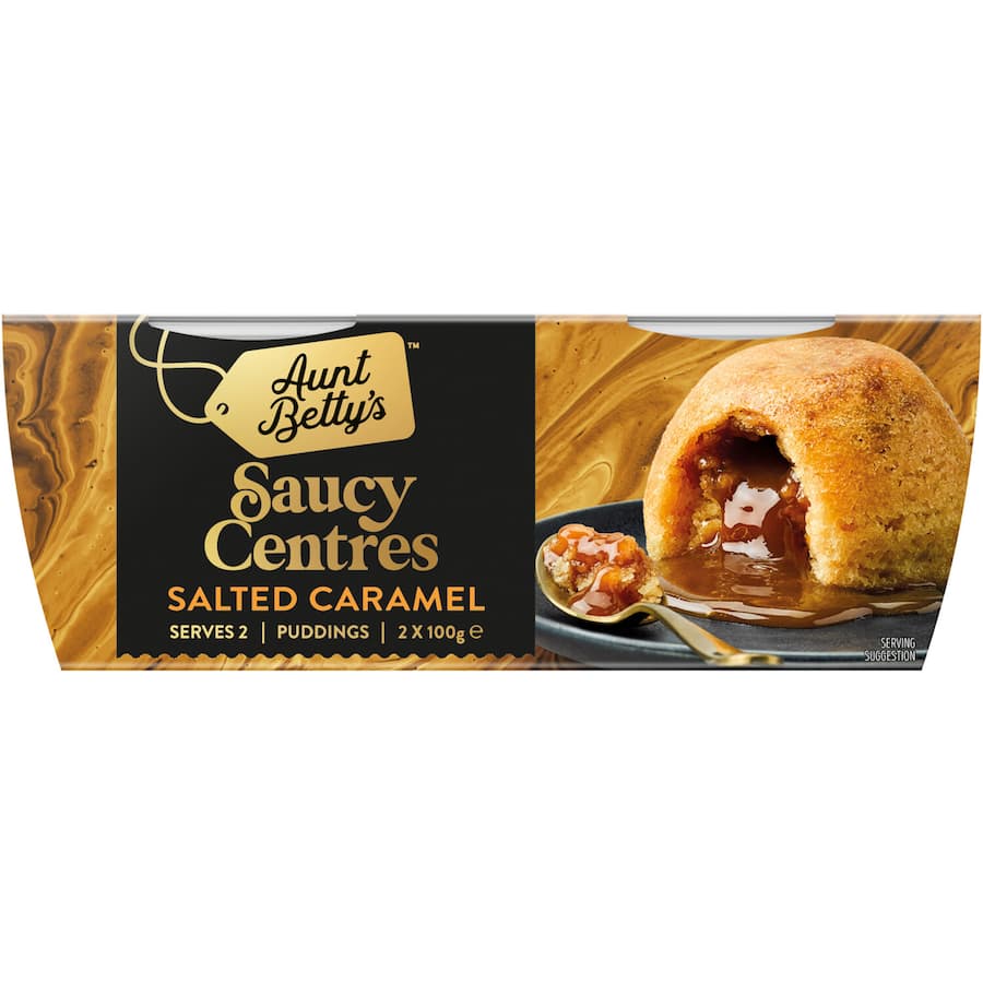Aunt Bettys Steamed Pudding Saucy Centres Salted Caramel 200g 2pack
