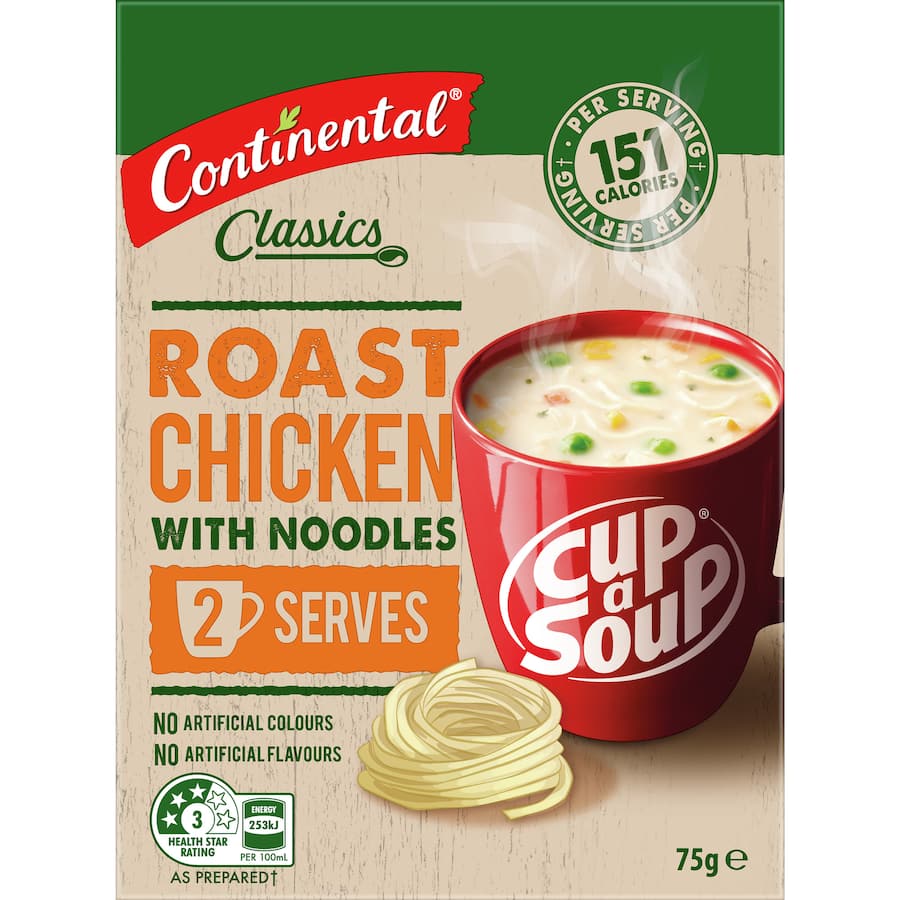 Continental Cup A Soup Instant Soup Hearty Roast Chicken 75g 2pack