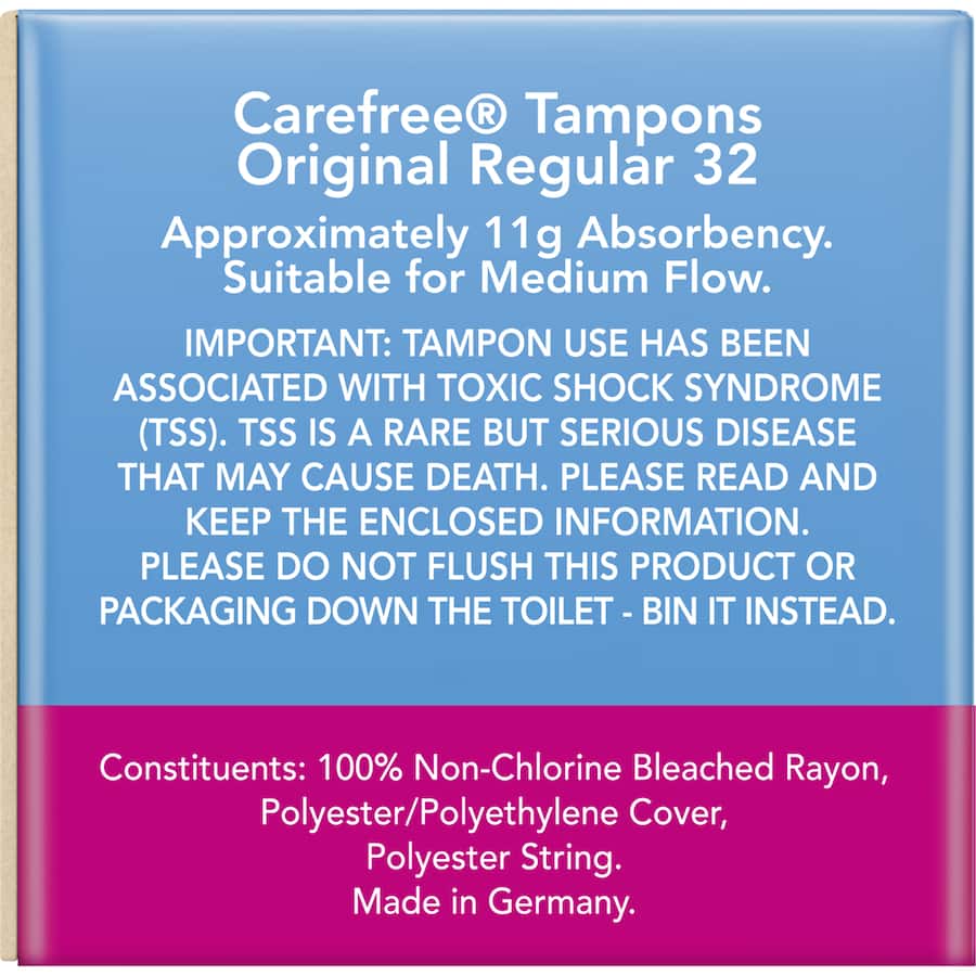 Carefree Tampons Original Regular 32pack