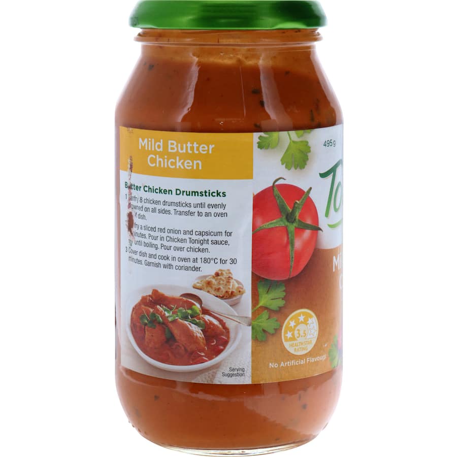 Indian Chicken Tonight Meal Base Butter Chicken Sauce Jar 495g