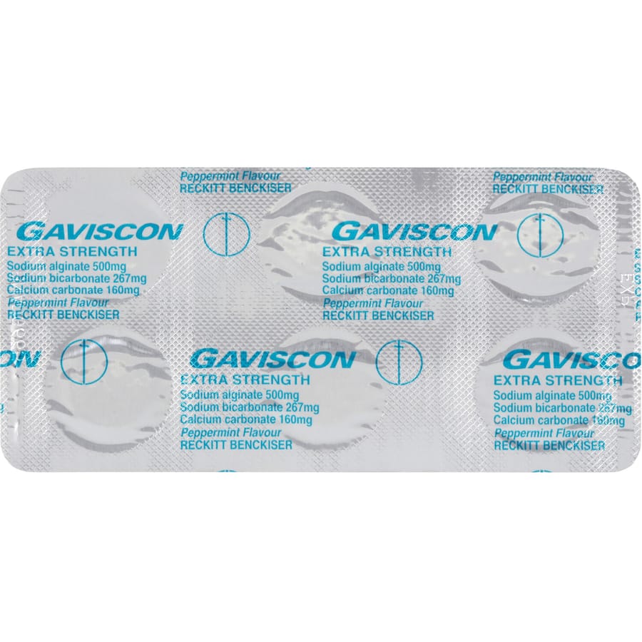 Gaviscon Extra Strength Heartburn & Indigestion Relief Peppermint Tablets 24pack