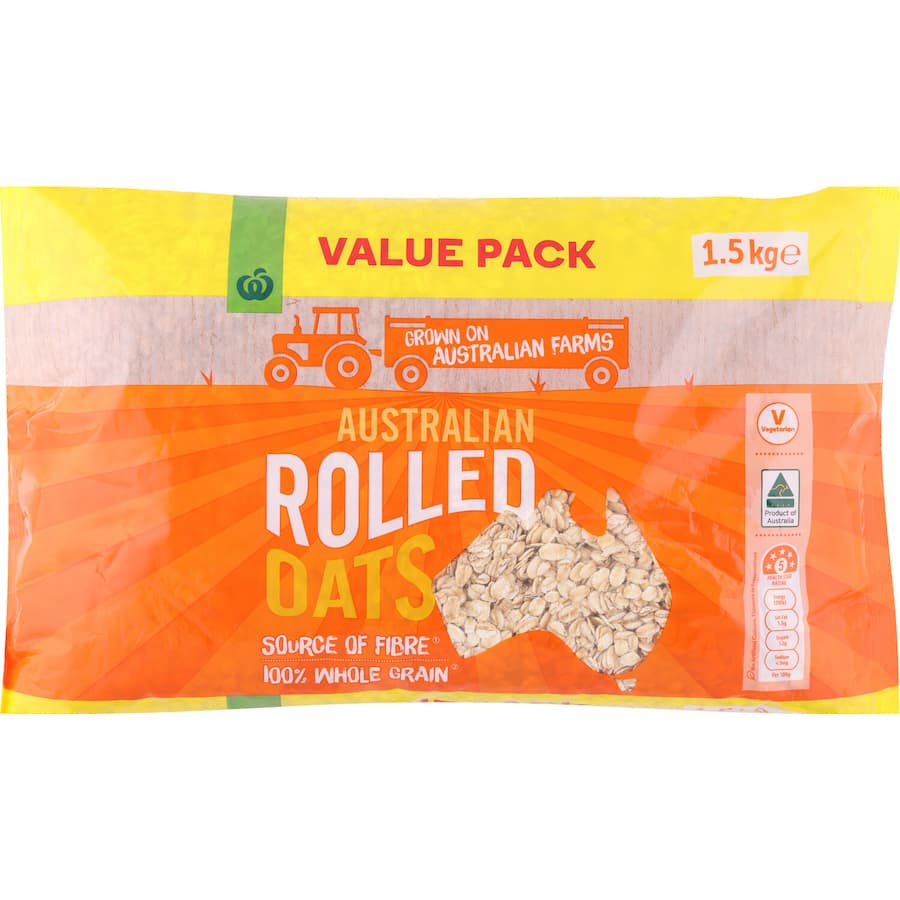 Woolworths Rolled Oats Whole Grain Australian 1.5kg