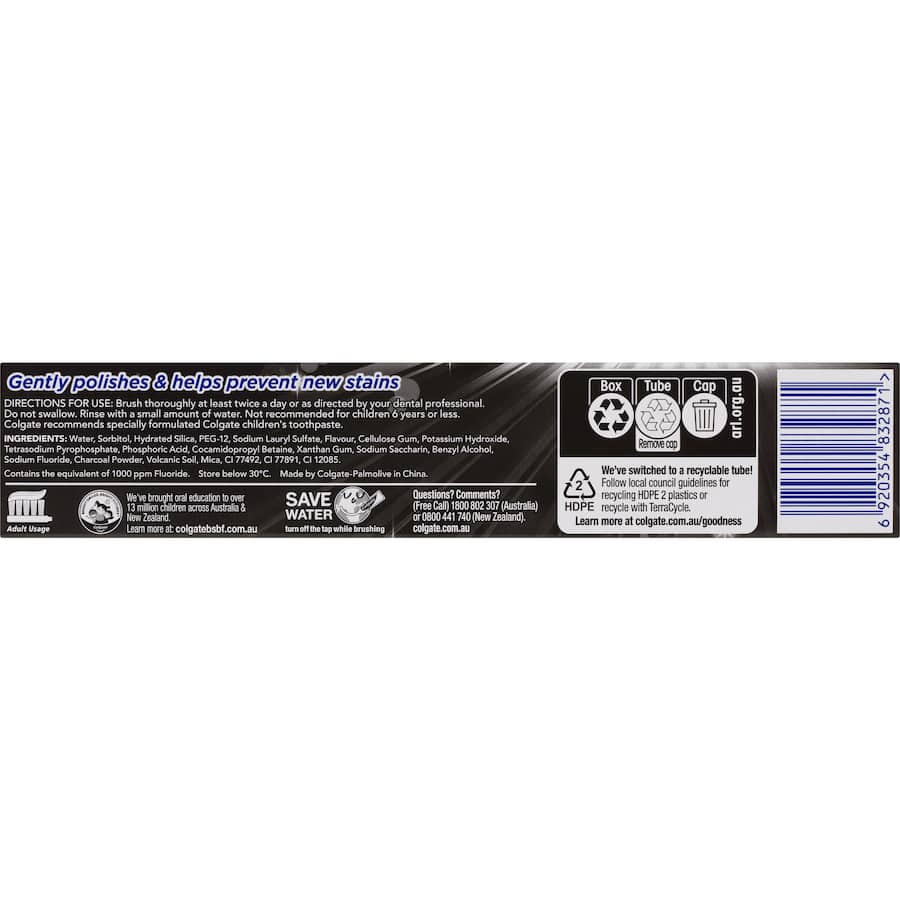 Colgate Advanced Whitening Toothpaste Charcoal Value Pack 180g