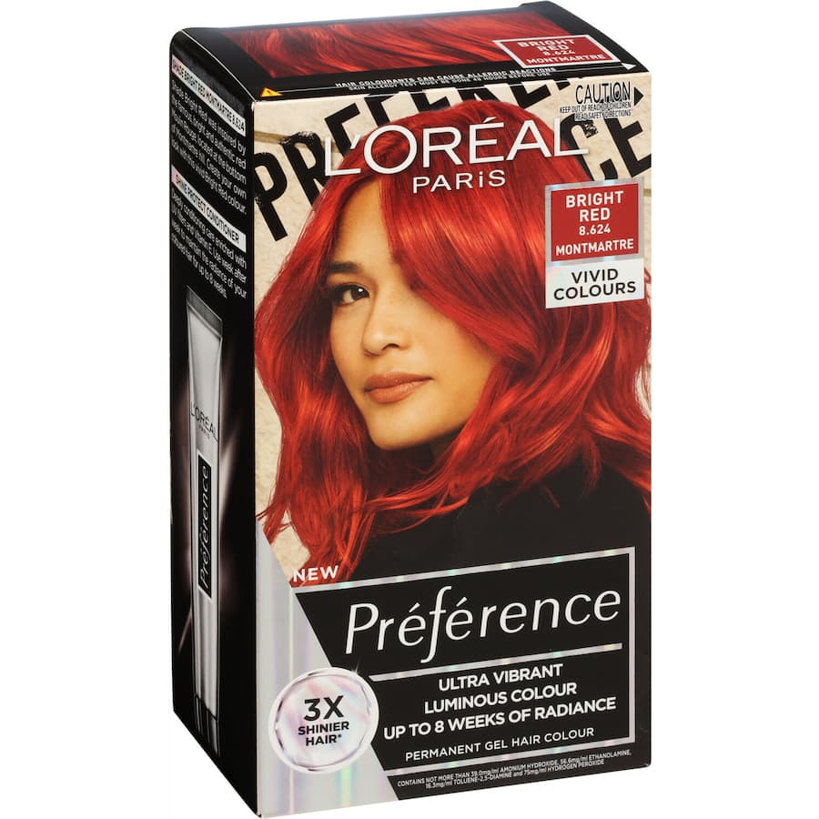 Loreal Preference Hair Colour Bright Red 8.624 Montmartre 1pack