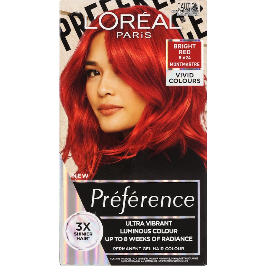Loreal Preference Hair Colour Bright Red 8.624 Montmartre 1pack