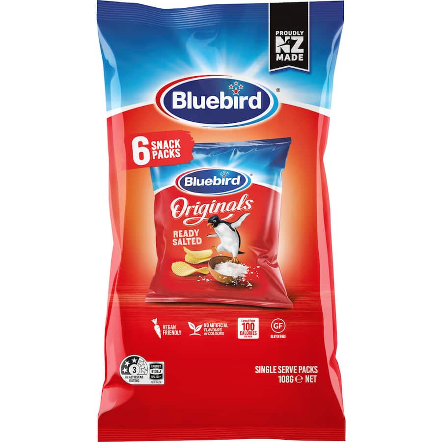 Bluebird Originals Multipack Chips Ready Salted 108g 6pack