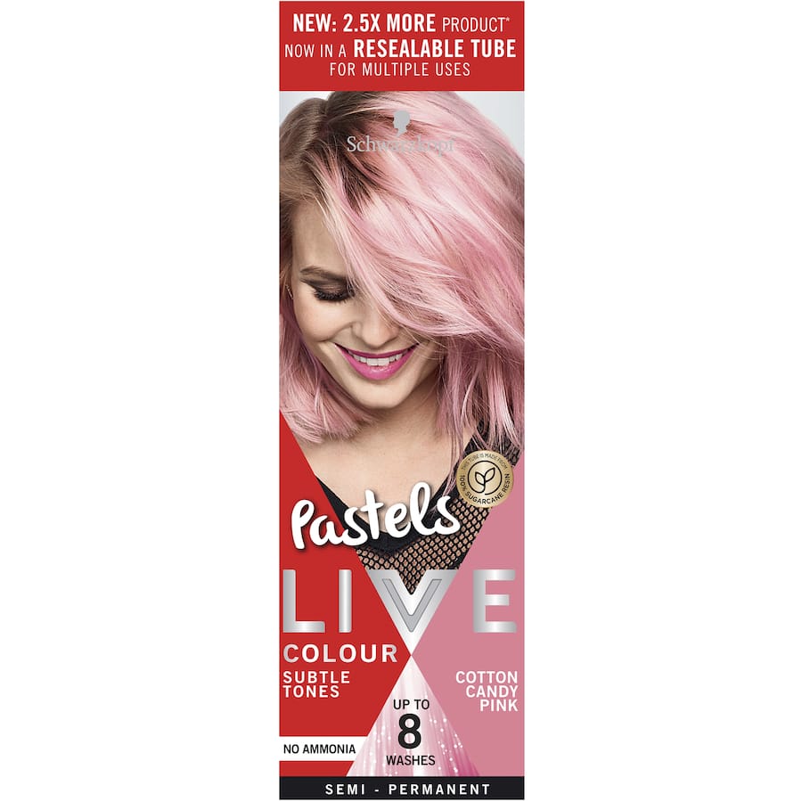 Live Colour Pastels Hair Colour Cotton Candy Pink 75mL