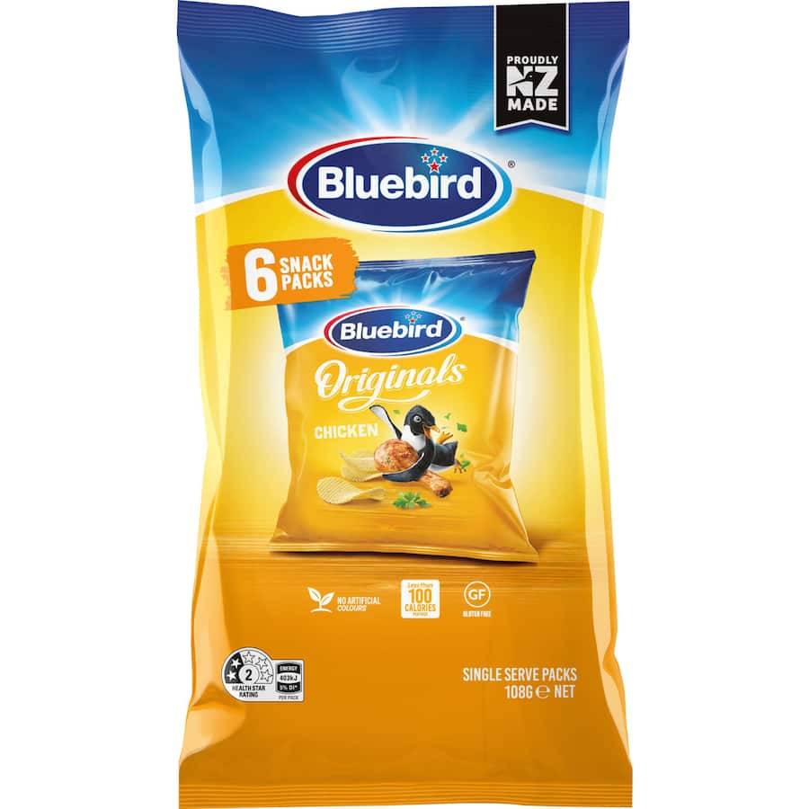 Bluebird Originals Multipack Chips Chicken 108g 6pack