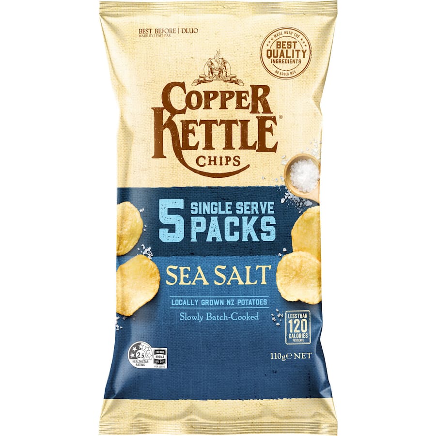 Copper Kettle Multipack Chips Sea Salt 110g 5pack