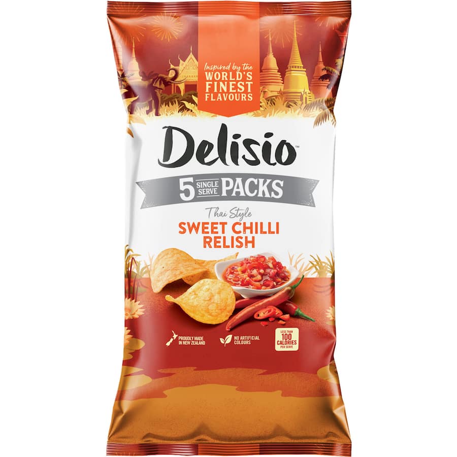 Delisio Multipack Chips Sweet Chilli Relish 90g 5pack