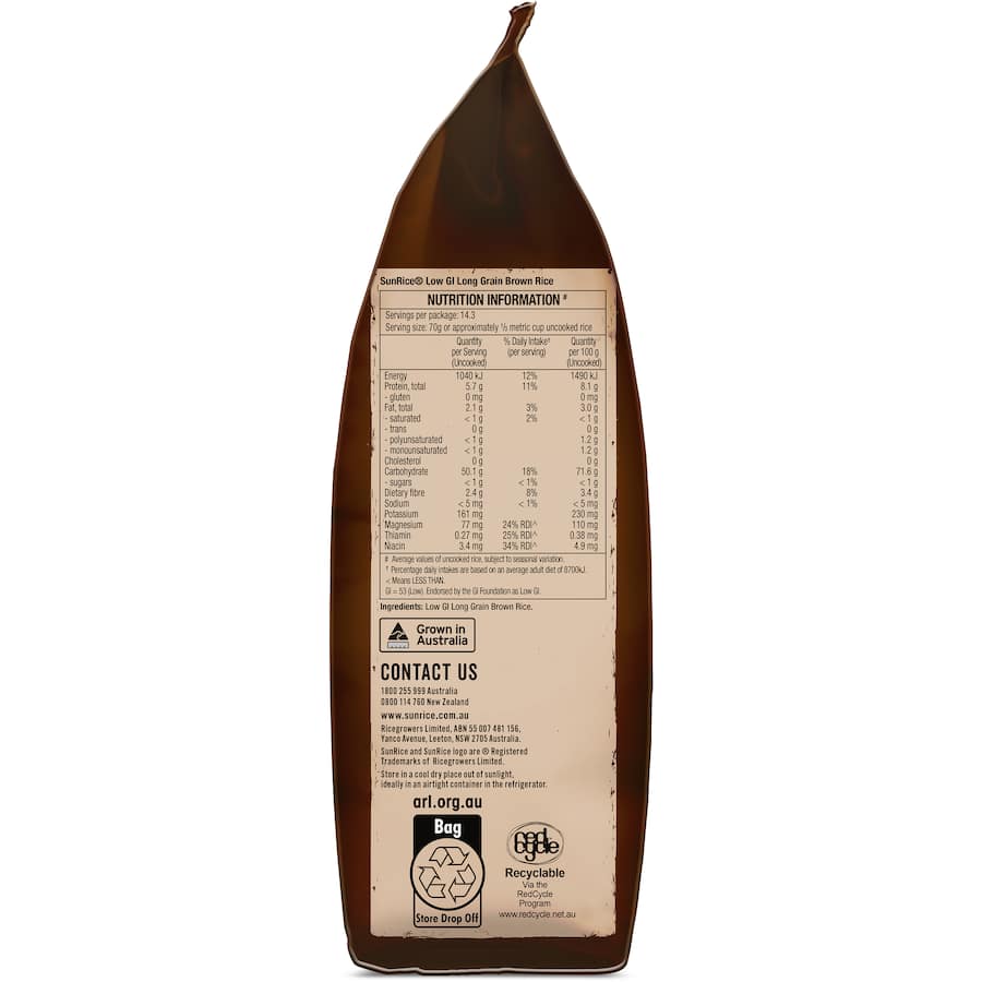 Sunrice Low Gi Brown Rice 1kg