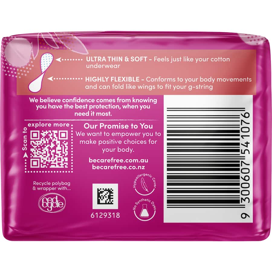 Carefree Barely There Panty Liners Breathable 42pack