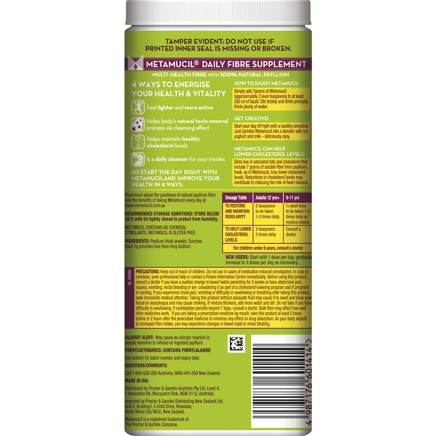 Metamucil Dietary Supplement Original 72pack