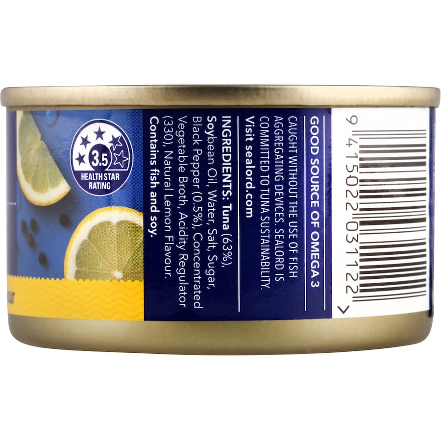 Sealord Sensations Tuna Lemon Pepper Tear tab can 95g