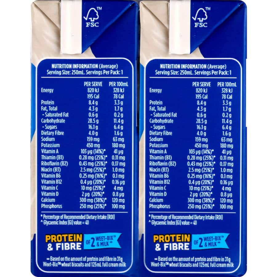 Sanitarium Up & Go Liquid Breakfast Vanilla Ice 6pk 250mL